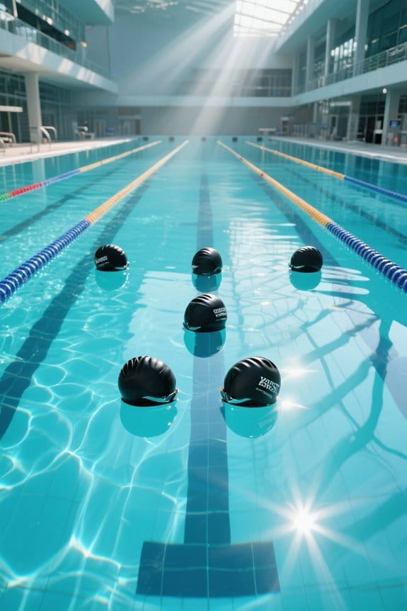 stylish black swim caps