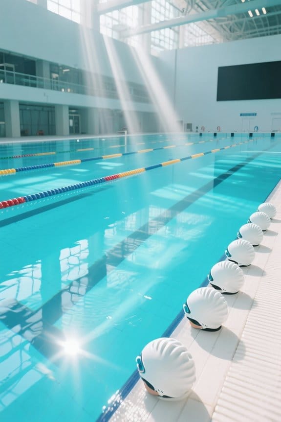 stylish white swim caps